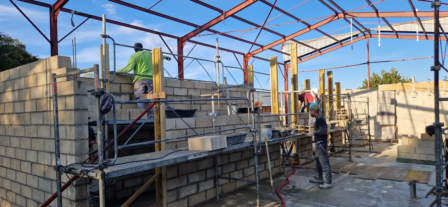 Travaux de maçonnerie et de structure du futur siège de l’Orée de la Brie