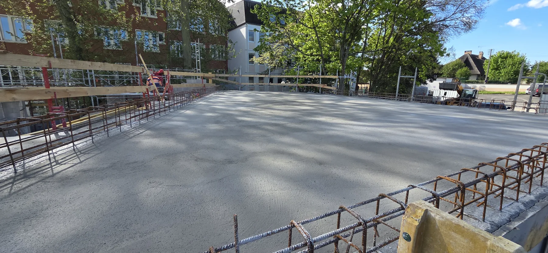 Dalle béton réalisée pour l’extension du restaurant scolaire