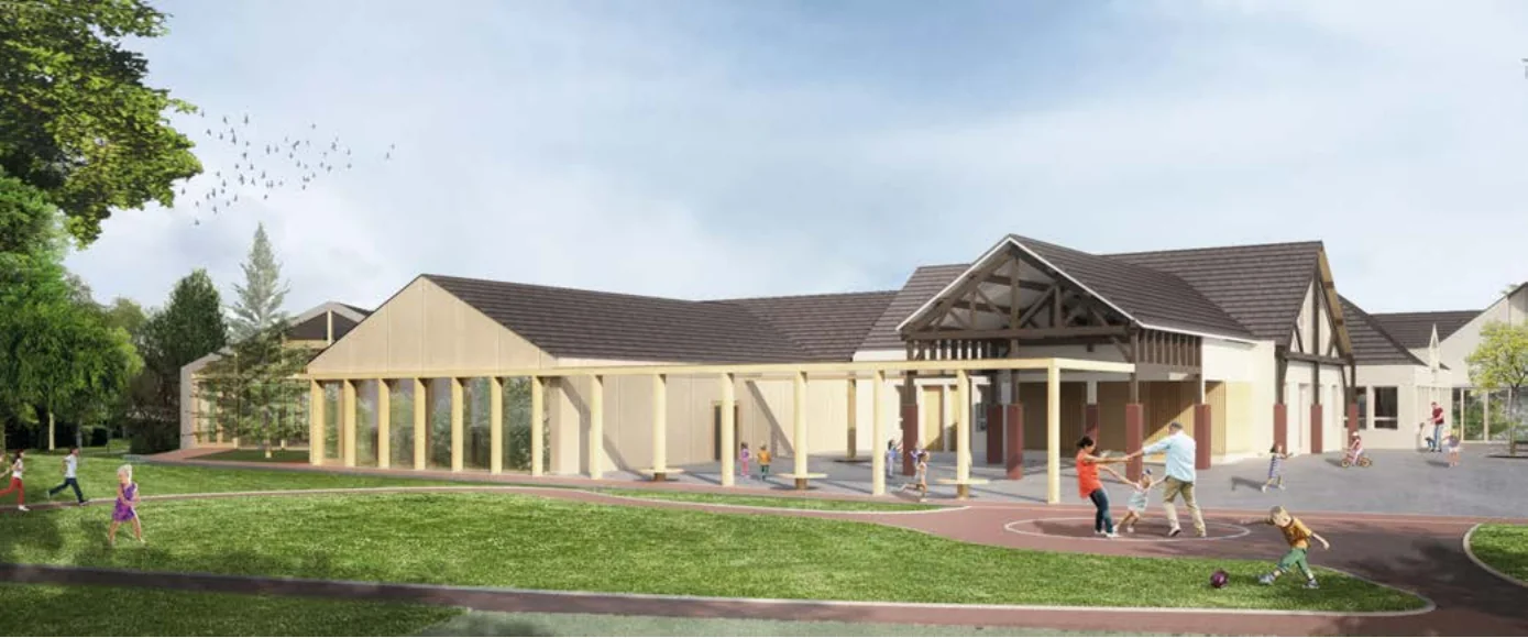 Illustration du projet d’extension de l’école maternelle de la Ferme de Monsieur à Mandres-les-Roses